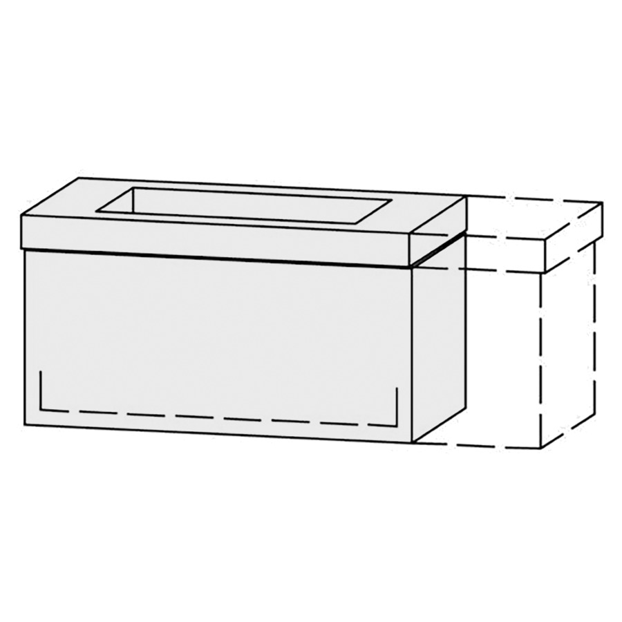 Élément inférieur  Vanity Keramik Pasofino 
99.8-119.8 x 45 cm
élément de tiroir, 1&nbsp;tiroir
avec Blumotion, Legrabox noir
pour 1&nbsp;lavabo, sans cache-siphon