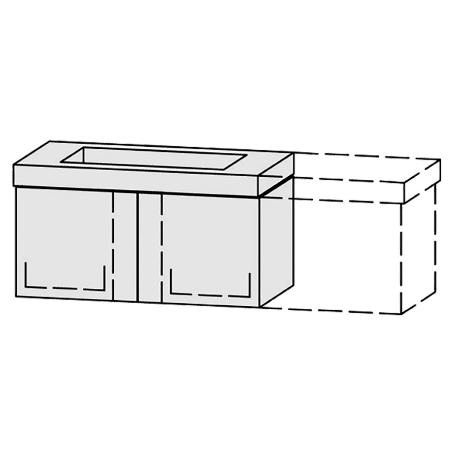 Élément inférieur  Vanity Keramik Pasofino 
99.8-128.8 x 45 cm
2&nbsp;éléments de tiroir, 1&nbsp;tiroir chacune
avec Blumotion, Legrabox noir
pour 1&nbsp;lavabo, niche pour le siphon