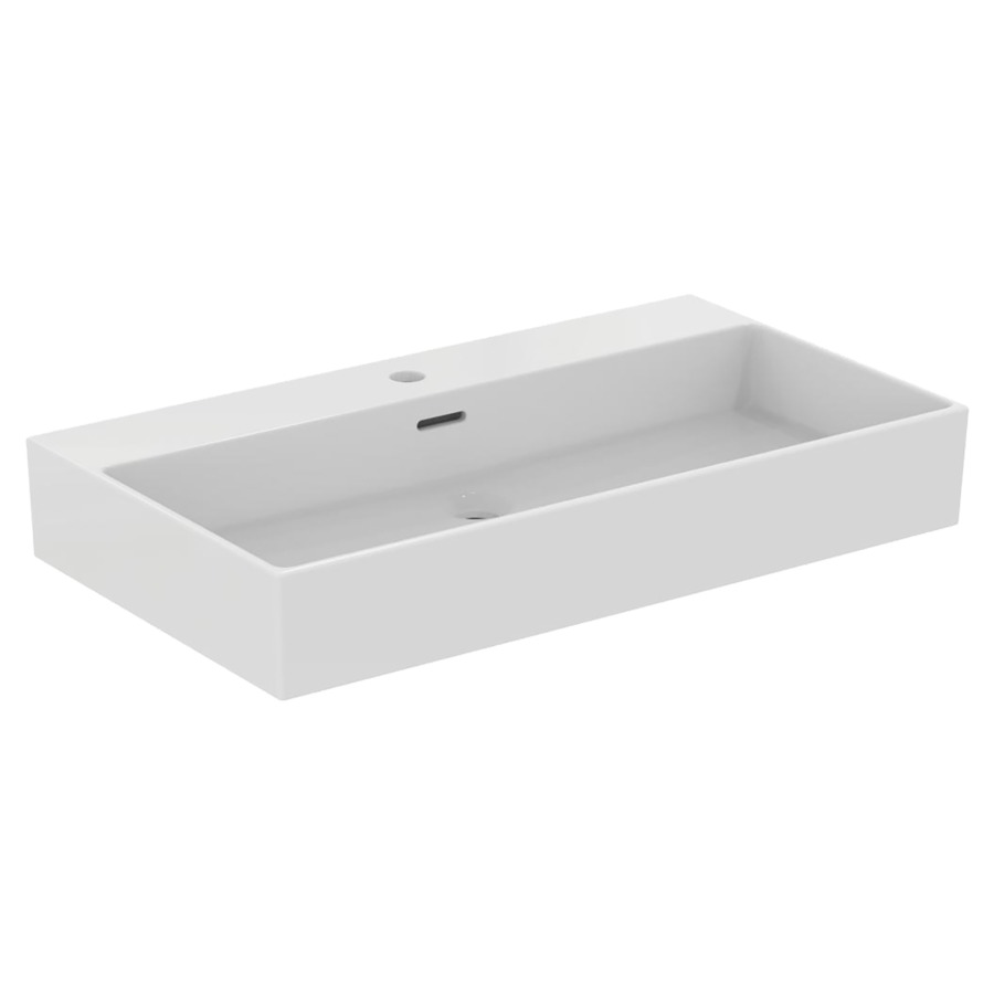Lavabo Extra
81.5 x 12.5 x 45 cm, Céramique
avec trop-plein
pour meuble suspendu