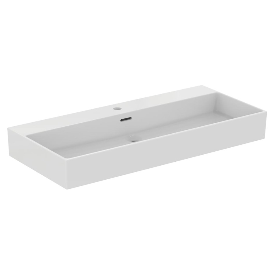 Lavabo Extra
101.5 x 12.5 x 45 cm, Céramique
avec trop-plein
pour meuble suspendu