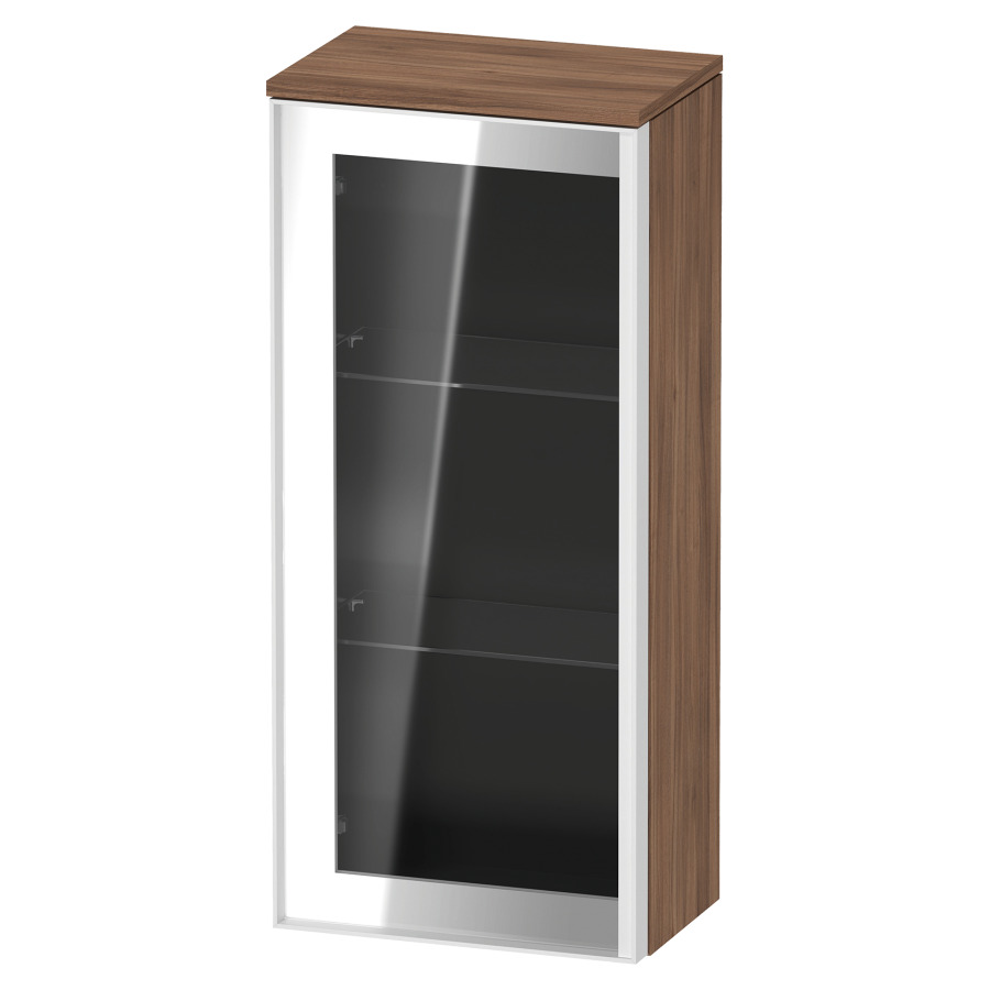 Armoire mi-haute VITRIUM
40 x 89.9 x 26.2 cm
armoire de tablette, 1&nbsp;porte charnière à gauche
2&nbsp;tablettes en verre, front verre parsol gris