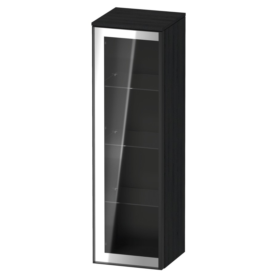 Armoire mi-haute VITRIUM
40 x 133.9 x 38.2 cm
armoire de tablette, 1&nbsp;porte charnière à gauche
3&nbsp;tablettes en verre, front verre parsol gris
