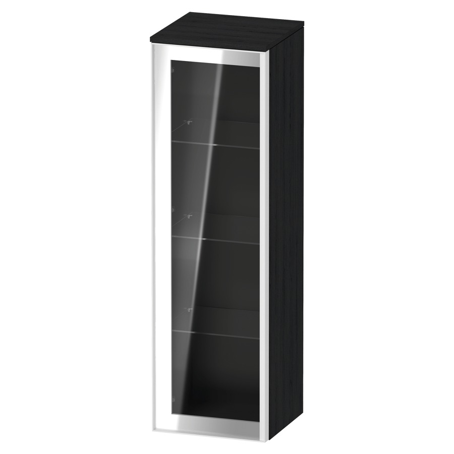 Armoire mi-haute VITRIUM
40 x 133.9 x 38.2 cm
armoire de tablette, 1&nbsp;porte charnière à gauche
3&nbsp;tablettes en verre, front verre parsol gris