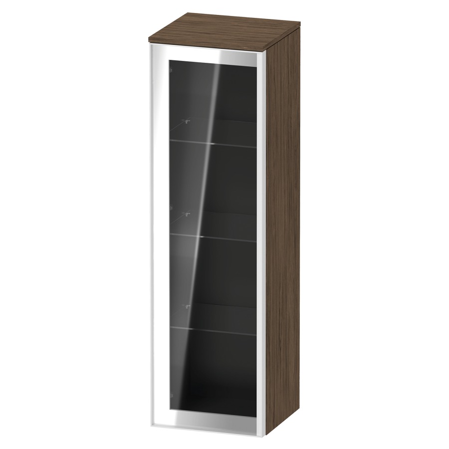 Armoire mi-haute VITRIUM
40 x 133.9 x 38.2 cm
armoire de tablette, 1&nbsp;porte charnière à gauche
3&nbsp;tablettes en verre, front verre parsol gris