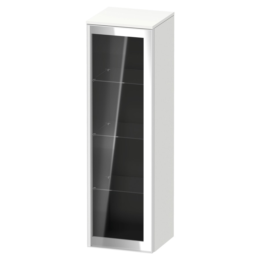 Armoire mi-haute VITRIUM
40 x 133.9 x 38.2 cm
armoire de tablette, 1&nbsp;porte charnière à droite
3&nbsp;tablettes en verre, front verre parsol gris