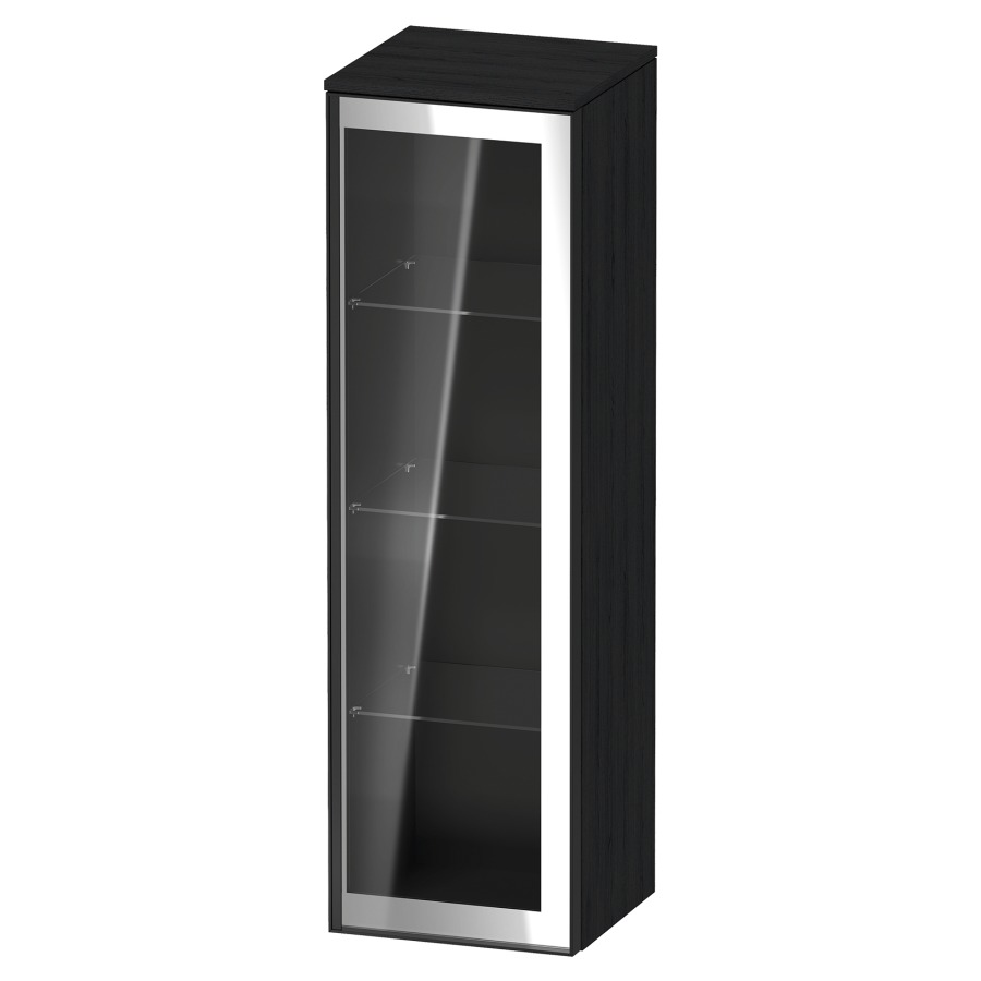 Armoire mi-haute VITRIUM
40 x 133.9 x 38.2 cm
armoire de tablette, 1&nbsp;porte charnière à droite
3&nbsp;tablettes en verre, front verre parsol gris