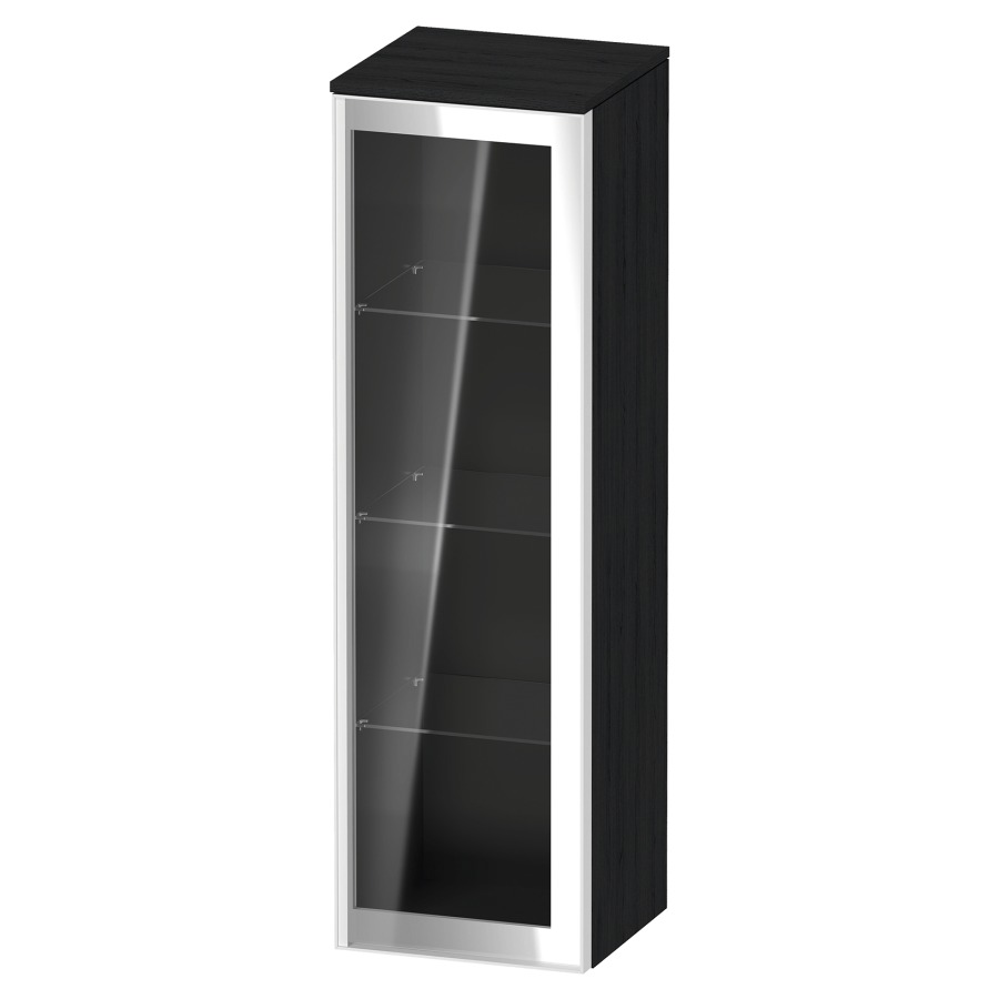 Armoire mi-haute VITRIUM
40 x 133.9 x 38.2 cm
armoire de tablette, 1&nbsp;porte charnière à droite
3&nbsp;tablettes en verre, front verre parsol gris