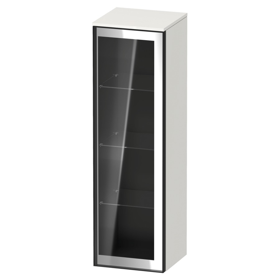 Armoire mi-haute VITRIUM
40 x 133.9 x 38.2 cm
armoire de tablette, 1&nbsp;porte charnière à droite
3&nbsp;tablettes en verre, front verre parsol gris
