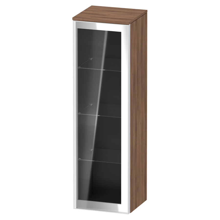 Armoire mi-haute VITRIUM
40 x 133.9 x 38.2 cm
armoire de tablette, 1&nbsp;porte charnière à droite
3&nbsp;tablettes en verre, front verre parsol gris
avec éclairage intérieur
l'éclairage intérieur ne peut être commandé 
que par le miroir/l'armoire de toilette
dans la version "commande par
capteur de l'éclairage intérieur"