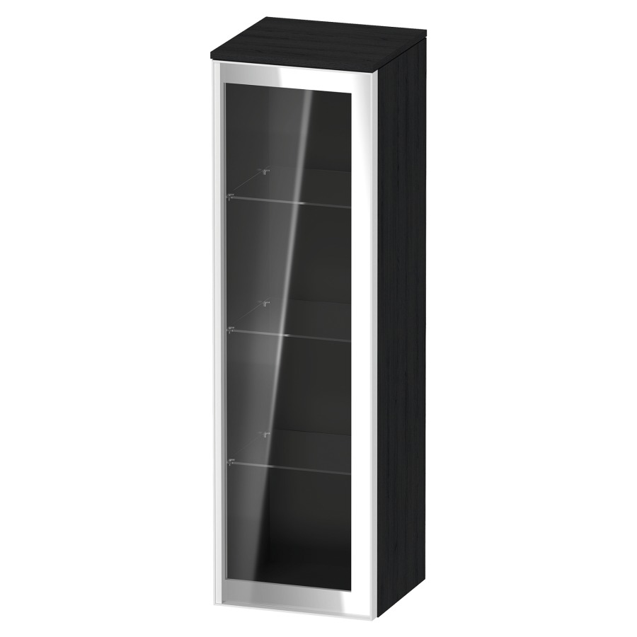 Armoire mi-haute VITRIUM
40 x 133.9 x 38.2 cm
armoire de tablette, 1&nbsp;porte charnière à droite
3&nbsp;tablettes en verre, front verre parsol gris
avec éclairage intérieur
l'éclairage intérieur ne peut être commandé 
que par le miroir/l'armoire de toilette
dans la version "commande par
capteur de l'éclairage intérieur"