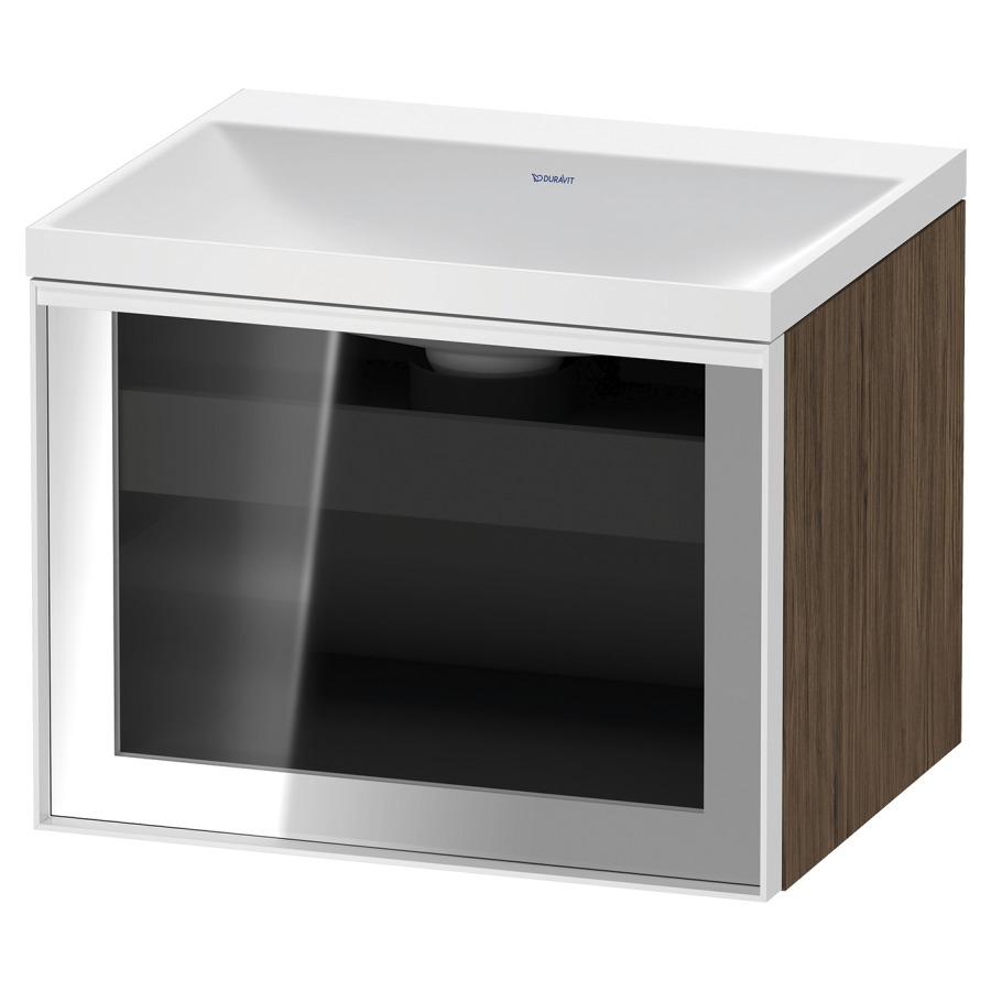 Combinaison de meuble VITRIUM
60 x 48.1 x 47.9 cm
élément de tiroir, 1&nbsp;tiroir
1&nbsp;tiroir intérieur, avec fonte minérale 
lavabo DuroCast, sans trop-plein
sans trou de robinetterie
avec siphon gain de place et vidage 
front verre parsol gris