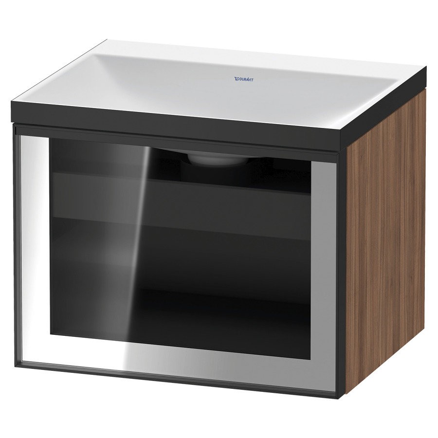 Combinaison de meuble VITRIUM
60 x 48.1 x 47.9 cm
élément de tiroir, 1&nbsp;tiroir
1&nbsp;tiroir intérieur, avec fonte minérale 
lavabo DuroCast, sans trop-plein
sans trou de robinetterie
avec siphon gain de place et vidage 
front verre parsol gris
avec éclairage intérieur
l'éclairage intérieur ne peut être commandé 
que par le miroir/l'armoire de toilette
dans la version "commande par
capteur de l'éclairage intérieur"