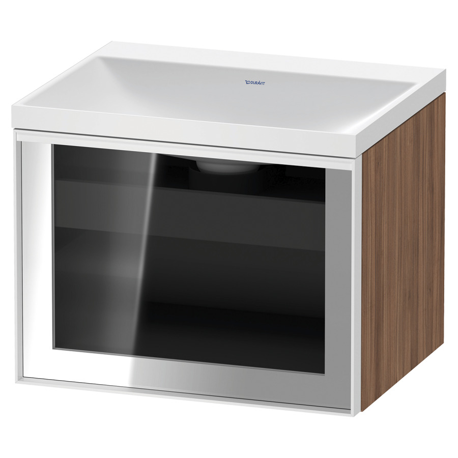 Combinaison de meuble VITRIUM
60 x 48.1 x 47.9 cm
élément de tiroir, 1&nbsp;tiroir
1&nbsp;tiroir intérieur, avec fonte minérale 
lavabo DuroCast, sans trop-plein
sans trou de robinetterie
avec siphon gain de place et vidage 
front verre parsol gris
avec éclairage intérieur
l'éclairage intérieur ne peut être commandé 
que par le miroir/l'armoire de toilette
dans la version "commande par
capteur de l'éclairage intérieur"