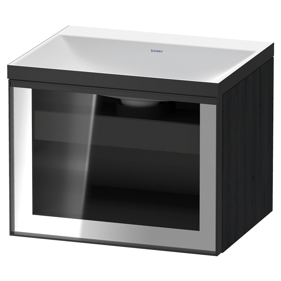 Combinaison de meuble VITRIUM
60 x 48.1 x 47.9 cm
élément de tiroir, 1&nbsp;tiroir
1&nbsp;tiroir intérieur, avec fonte minérale 
lavabo DuroCast, sans trop-plein
sans trou de robinetterie
avec siphon gain de place et vidage 
front verre parsol gris
avec éclairage intérieur
l'éclairage intérieur ne peut être commandé 
que par le miroir/l'armoire de toilette
dans la version "commande par
capteur de l'éclairage intérieur"
