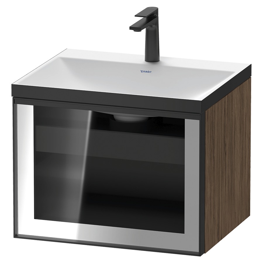 Combinaison de meuble VITRIUM
60 x 48.1 x 47.9 cm
élément de tiroir, 1&nbsp;tiroir
1&nbsp;tiroir intérieur, avec fonte minérale 
lavabo DuroCast, sans trop-plein
1 trou de robinetterie
avec siphon gain de place et vidage 
front verre parsol gris
avec éclairage intérieur
l'éclairage intérieur ne peut être commandé 
que par le miroir/l'armoire de toilette
dans la version "commande par
capteur de l'éclairage intérieur"
