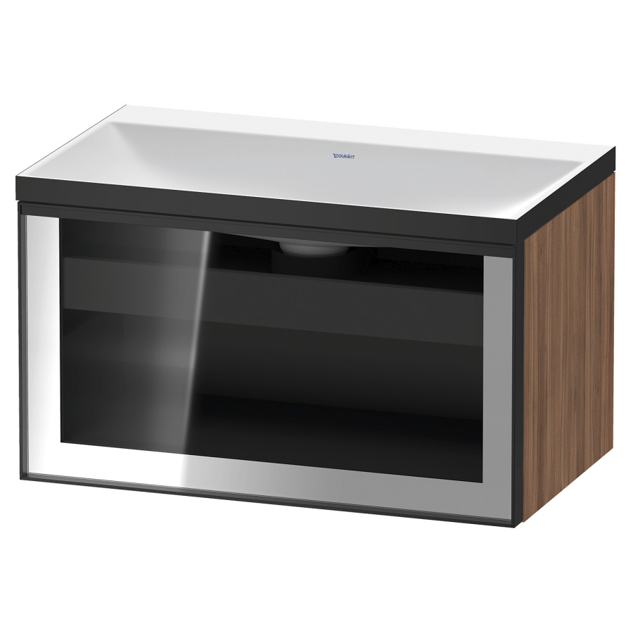 Combinaison de meuble VITRIUM
80 x 48.1 x 47.9 cm
élément de tiroir, 1&nbsp;tiroir
1&nbsp;tiroir intérieur, avec fonte minérale 
lavabo DuroCast, sans trop-plein
sans trou de robinetterie
avec siphon gain de place et vidage 
front verre parsol gris
avec éclairage intérieur
l'éclairage intérieur ne peut être commandé 
que par le miroir/l'armoire de toilette
dans la version "commande par
capteur de l'éclairage intérieur"