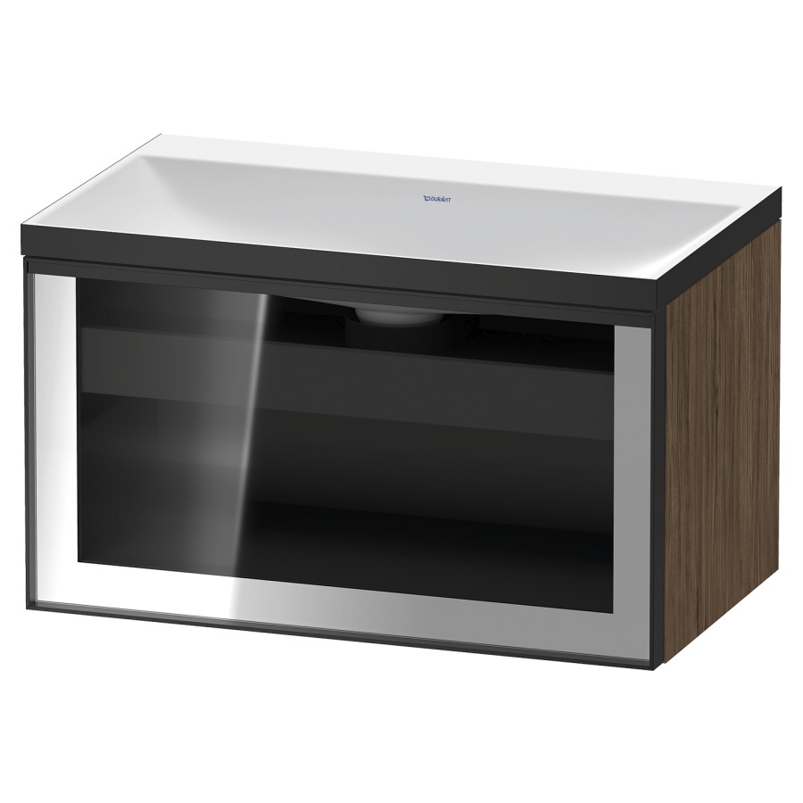 Combinaison de meuble VITRIUM
80 x 48.1 x 47.9 cm
élément de tiroir, 1&nbsp;tiroir
1&nbsp;tiroir intérieur, avec fonte minérale 
lavabo DuroCast, sans trop-plein
sans trou de robinetterie
avec siphon gain de place et vidage 
front verre parsol gris
avec éclairage intérieur
l'éclairage intérieur ne peut être commandé 
que par le miroir/l'armoire de toilette
dans la version "commande par
capteur de l'éclairage intérieur"