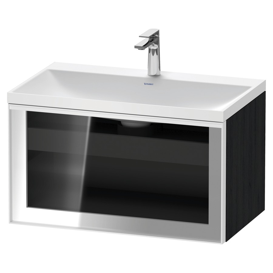 Combinaison de meuble VITRIUM
80 x 48.1 x 47.9 cm
élément de tiroir, 1&nbsp;tiroir
1&nbsp;tiroir intérieur, avec fonte minérale 
lavabo DuroCast, sans trop-plein
1 trou de robinetterie
avec siphon gain de place et vidage 
front verre parsol gris