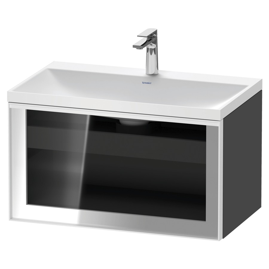 Combinaison de meuble VITRIUM
80 x 48.1 x 47.9 cm
élément de tiroir, 1&nbsp;tiroir
1&nbsp;tiroir intérieur, avec fonte minérale 
lavabo DuroCast, sans trop-plein
1 trou de robinetterie
avec siphon gain de place et vidage 
front verre parsol gris