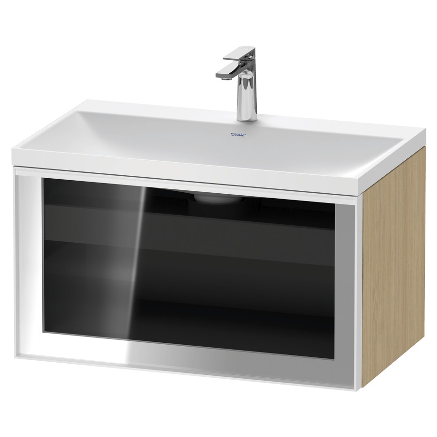 Combinaison de meuble VITRIUM
80 x 48.1 x 47.9 cm
élément de tiroir, 1&nbsp;tiroir
1&nbsp;tiroir intérieur, avec fonte minérale 
lavabo DuroCast, sans trop-plein
1 trou de robinetterie
avec siphon gain de place et vidage 
front verre parsol gris