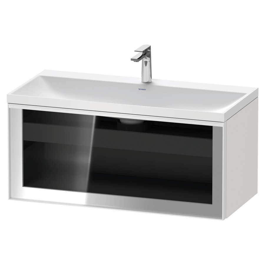 Combinaison de meuble VITRIUM
100 x 48.1 x 47.9 cm
élément de tiroir, 1&nbsp;tiroir
1&nbsp;tiroir intérieur, avec fonte minérale 
lavabo DuroCast, sans trop-plein
1 trou de robinetterie
avec siphon gain de place et vidage 
front verre parsol gris