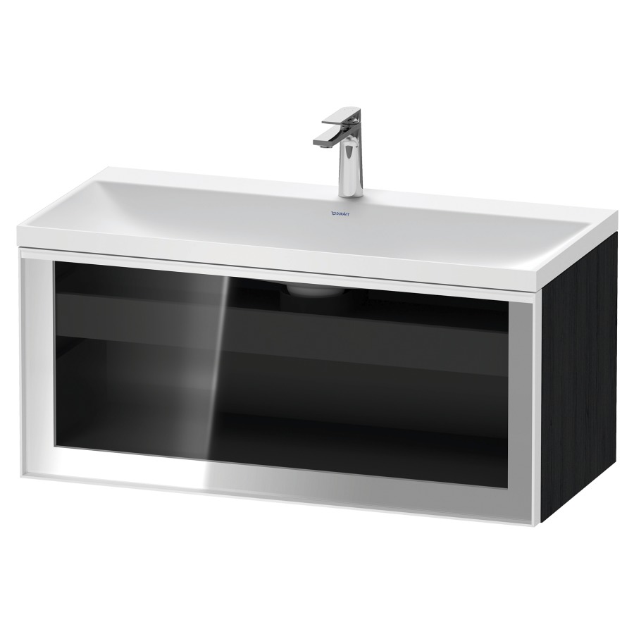 Combinaison de meuble VITRIUM
100 x 48.1 x 47.9 cm
élément de tiroir, 1&nbsp;tiroir
1&nbsp;tiroir intérieur, avec fonte minérale 
lavabo DuroCast, sans trop-plein
1 trou de robinetterie
avec siphon gain de place et vidage 
front verre parsol gris
avec éclairage intérieur
l'éclairage intérieur ne peut être commandé 
que par le miroir/l'armoire de toilette
dans la version "commande par
capteur de l'éclairage intérieur"