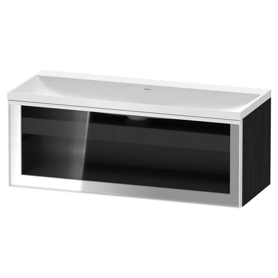 Combinaison de meuble VITRIUM
120 x 48.1 x 47.9 cm
élément de tiroir, 1&nbsp;tiroir
1&nbsp;tiroir intérieur, avec fonte minérale 
lavabo DuroCast, sans trop-plein
sans trou de robinetterie
avec siphon gain de place et vidage 
front verre parsol gris