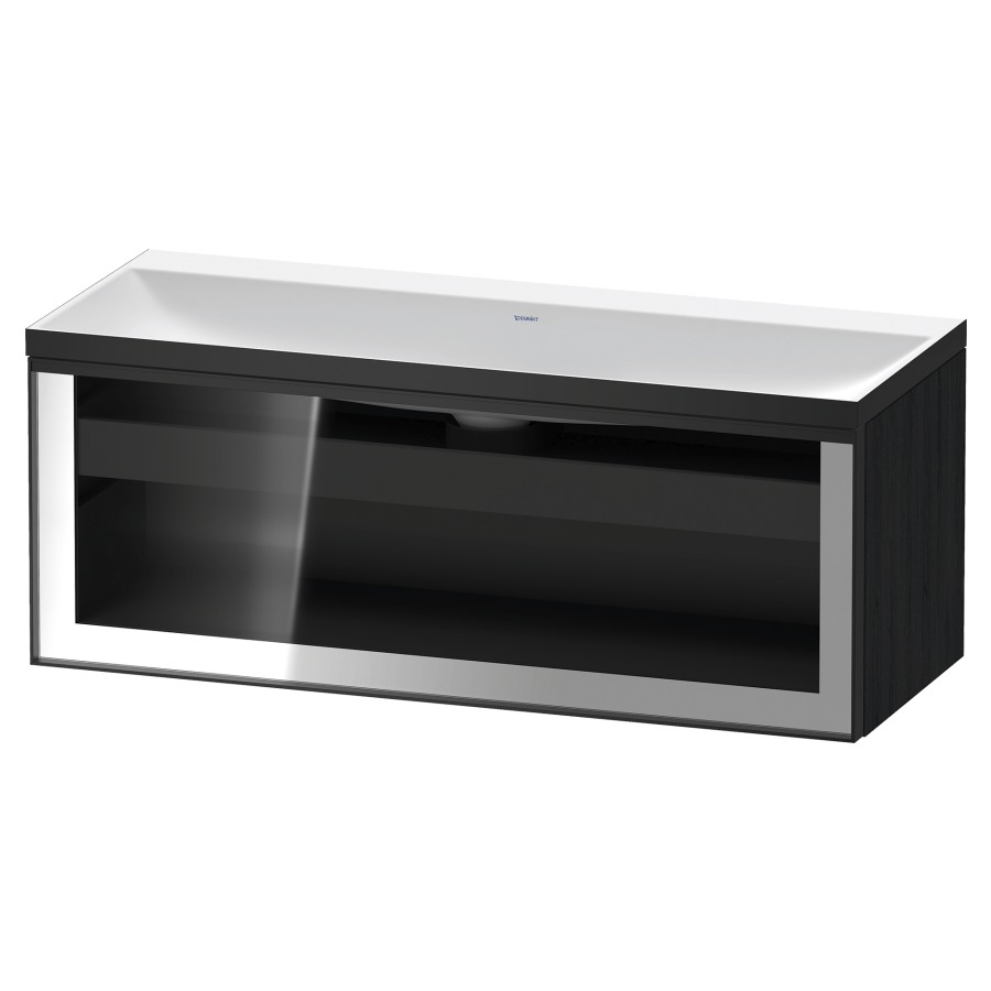 Combinaison de meuble VITRIUM
120 x 48.1 x 47.9 cm
élément de tiroir, 1&nbsp;tiroir
1&nbsp;tiroir intérieur, avec fonte minérale 
lavabo DuroCast, sans trop-plein
sans trou de robinetterie
avec siphon gain de place et vidage 
front verre parsol gris
avec éclairage intérieur
l'éclairage intérieur ne peut être commandé 
que par le miroir/l'armoire de toilette
dans la version "commande par
capteur de l'éclairage intérieur"