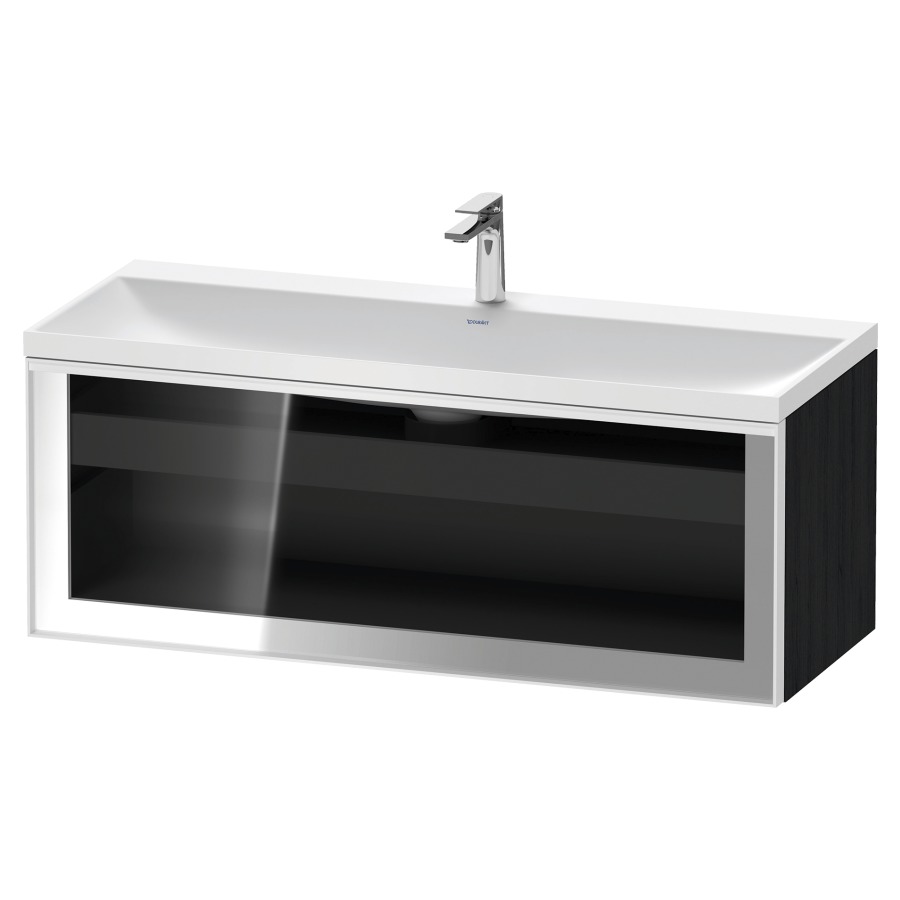 Combinaison de meuble VITRIUM
120 x 48.1 x 47.9 cm
élément de tiroir, 1&nbsp;tiroir
1&nbsp;tiroir intérieur, avec fonte minérale 
lavabo DuroCast, sans trop-plein
1 trou de robinetterie
avec siphon gain de place et vidage 
front verre parsol gris