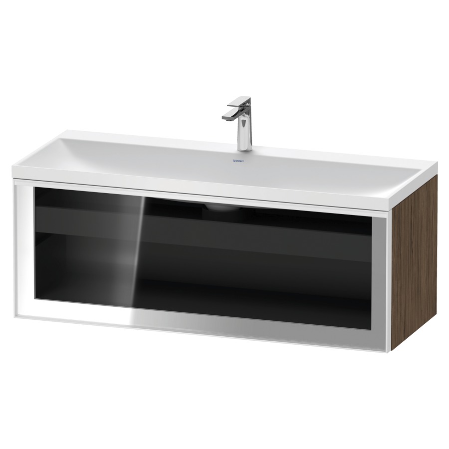 Combinaison de meuble VITRIUM
120 x 48.1 x 47.9 cm
élément de tiroir, 1&nbsp;tiroir
1&nbsp;tiroir intérieur, avec fonte minérale 
lavabo DuroCast, sans trop-plein
1 trou de robinetterie
avec siphon gain de place et vidage 
front verre parsol gris