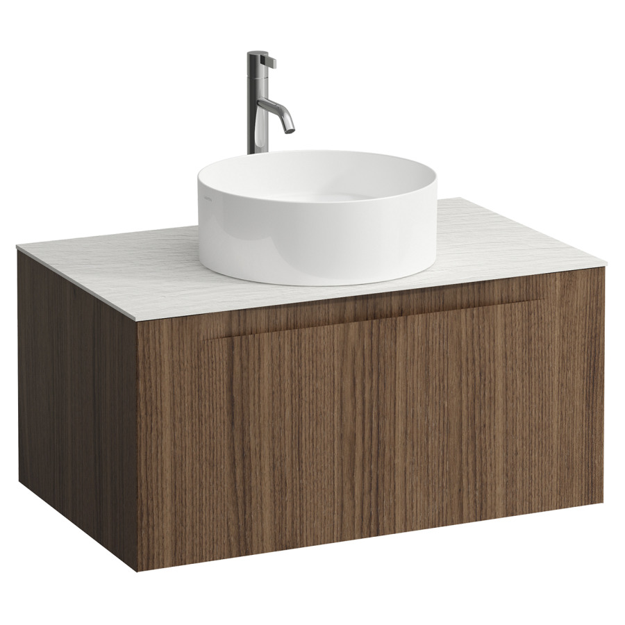 Élément inférieur  ARUN
80.5 x 39 x 50.5
élément de tiroir, 1&nbsp;tiroir
Ardesia Bianca Top
découpe au centre
pour lavabo à poser