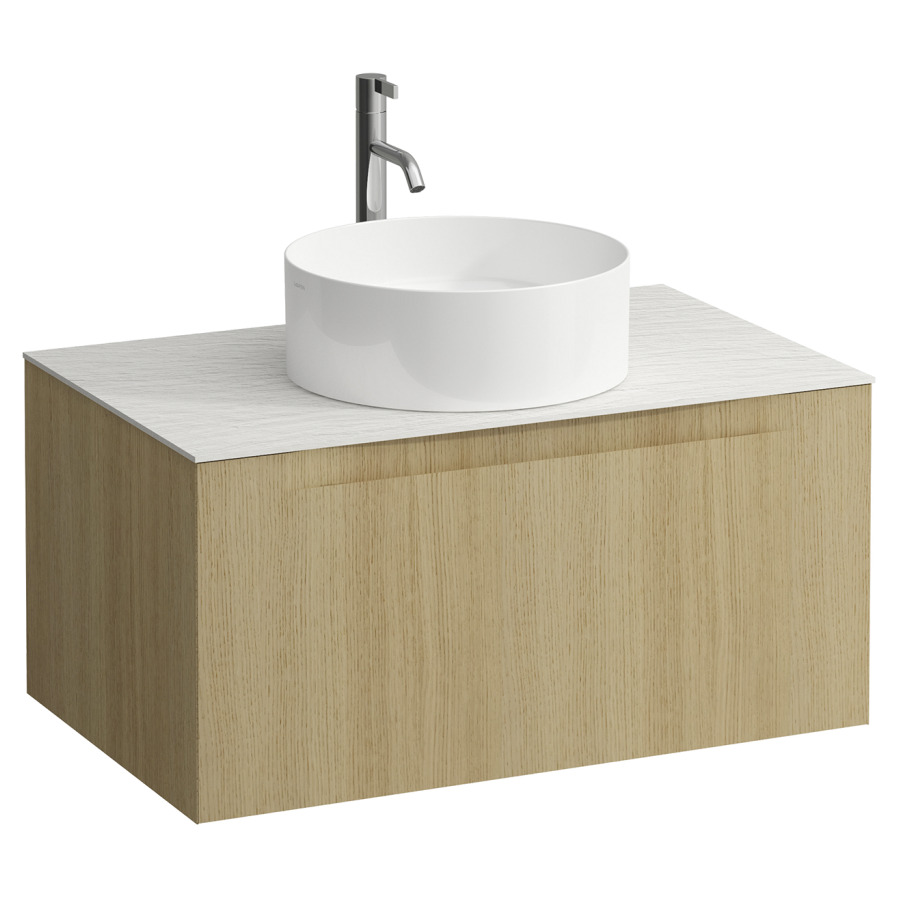 Élément inférieur  ARUN
80.5 x 39 x 50.5
élément de tiroir, 1&nbsp;tiroir
Ardesia Bianca Top
découpe au centre
pour lavabo à poser