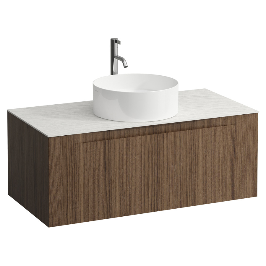 Élément inférieur  ARUN
100.5 x 39 x 50.5
élément de tiroir, 1&nbsp;tiroir
Ardesia Bianca Top
découpe au centre
pour lavabo à poser
