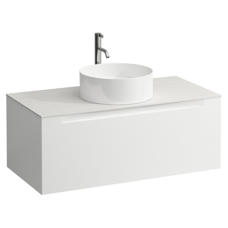 Élément inférieur  ARUN
100.5 x 39 x 50.5
élément de tiroir, 1&nbsp;tiroir
Ardesia Bianca Top
découpe au centre
pour lavabo à poser
