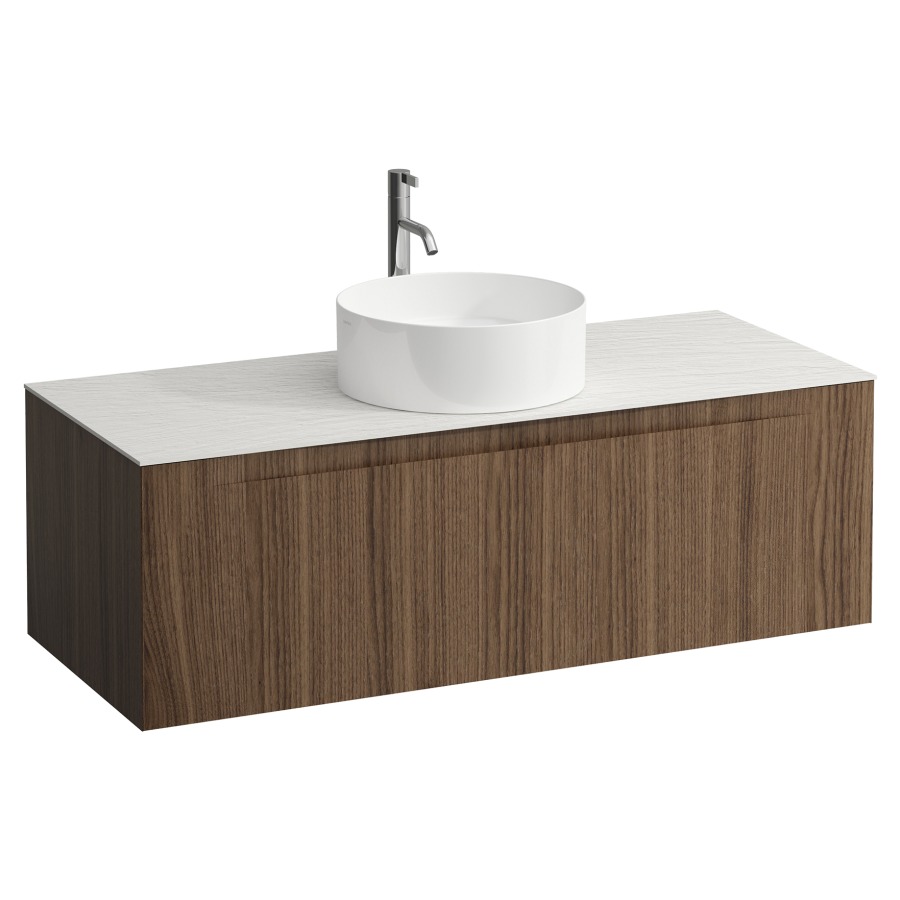Élément inférieur  ARUN
120.5 x 39 x 50.5
élément de tiroir, 1&nbsp;tiroir
Ardesia Bianca Top
découpe au centre
pour lavabo à poser