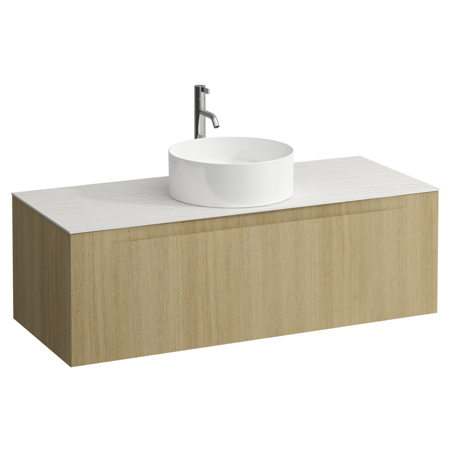 Élément inférieur  ARUN
120.5 x 39 x 50.5
élément de tiroir, 1&nbsp;tiroir
Ardesia Bianca Top
découpe au centre
pour lavabo à poser