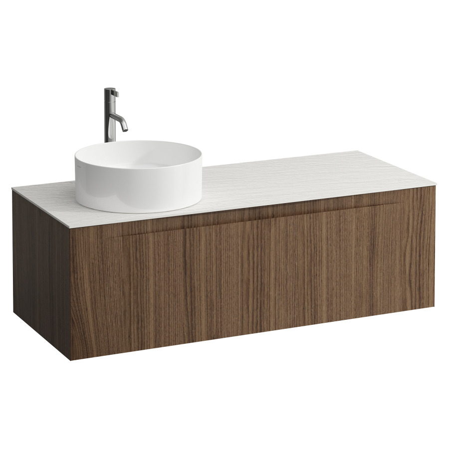 Élément inférieur  ARUN
120.5 x 39 x 50.5
élément de tiroir, 1&nbsp;tiroir
Ardesia Bianca Top
découpe à gauche
pour lavabo à poser