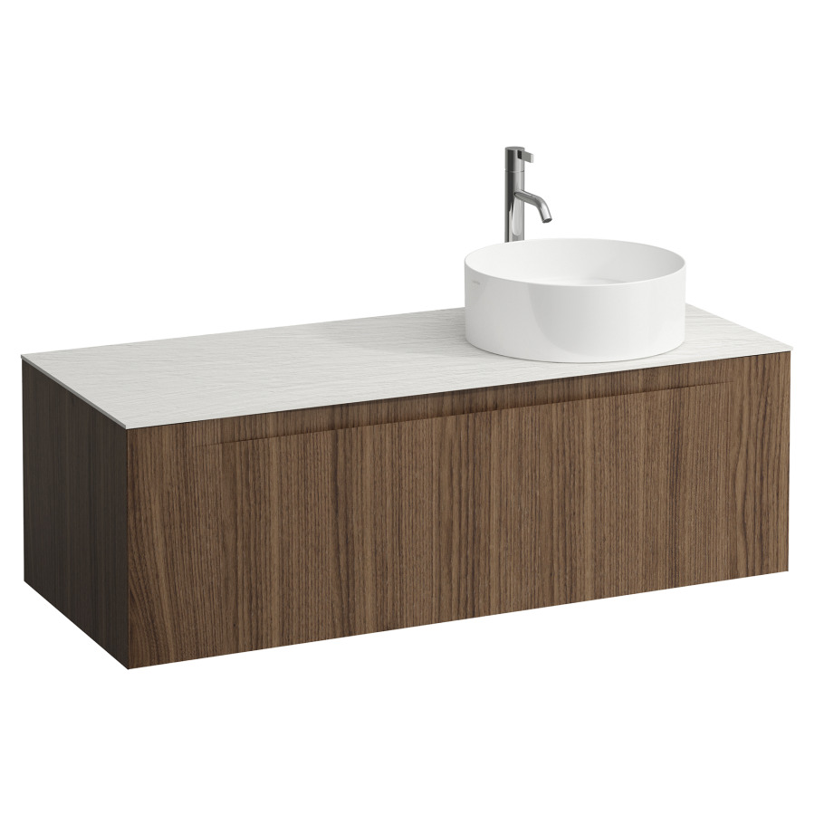 Élément inférieur  ARUN
120.5 x 39 x 50.5
élément de tiroir, 1&nbsp;tiroir
Ardesia Bianca Top
découpe à droite
pour lavabo à poser