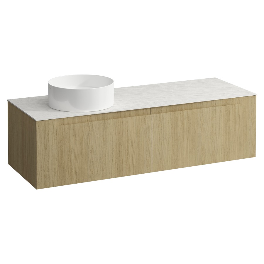 Élément inférieur  ARUN
140.5 x 39 x 50.5
élément de tiroir, 2&nbsp;tiroirs
Ardesia Bianca Top
découpe à gauche
pour lavabo à poser