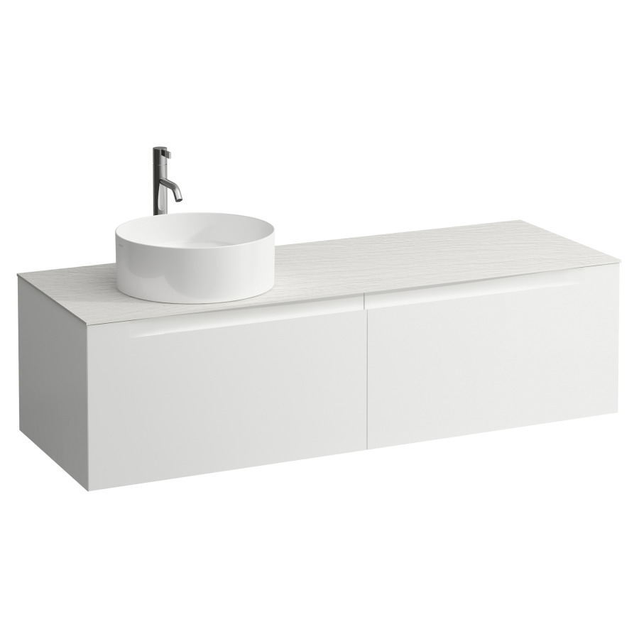 Élément inférieur  ARUN
140.5 x 39 x 50.5
élément de tiroir, 2&nbsp;tiroirs
Ardesia Bianca Top
découpe à gauche
pour lavabo à poser