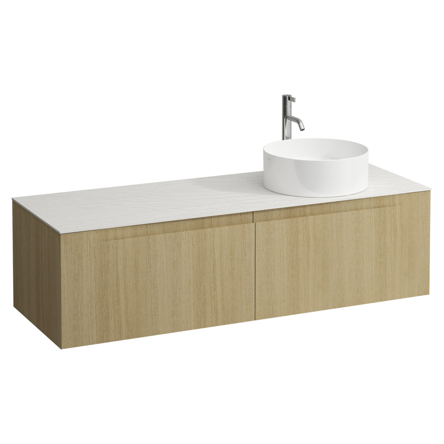 Élément inférieur  ARUN
140.5 x 39 x 50.5
élément de tiroir, 2&nbsp;tiroirs
Ardesia Bianca Top
découpe à droite
pour lavabo à poser