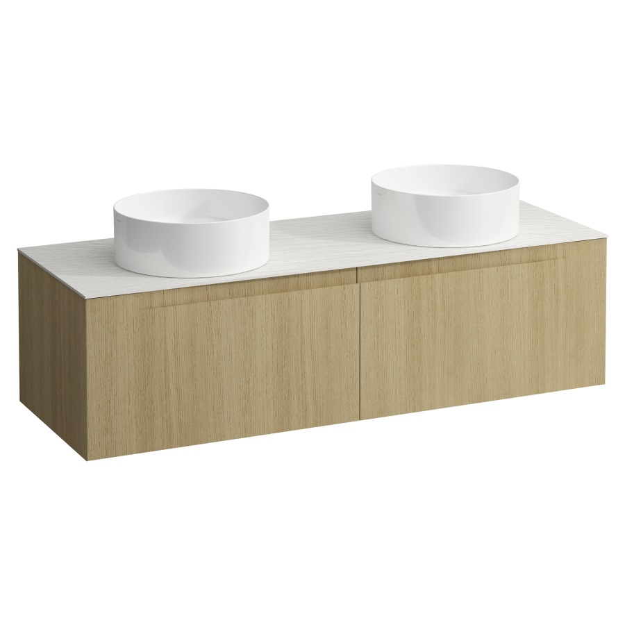 Élément inférieur  ARUN
140.5 x 39 x 50.5
élément de tiroir, 2&nbsp;tiroirs
Ardesia Bianca Top
2 découpes
pour lavabo à poser