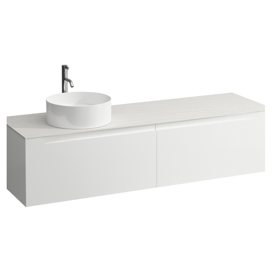 Élément inférieur  ARUN
160.5 x 39 x 50.5
élément de tiroir, 2&nbsp;tiroirs
Ardesia Bianca Top
découpe à gauche
pour lavabo à poser