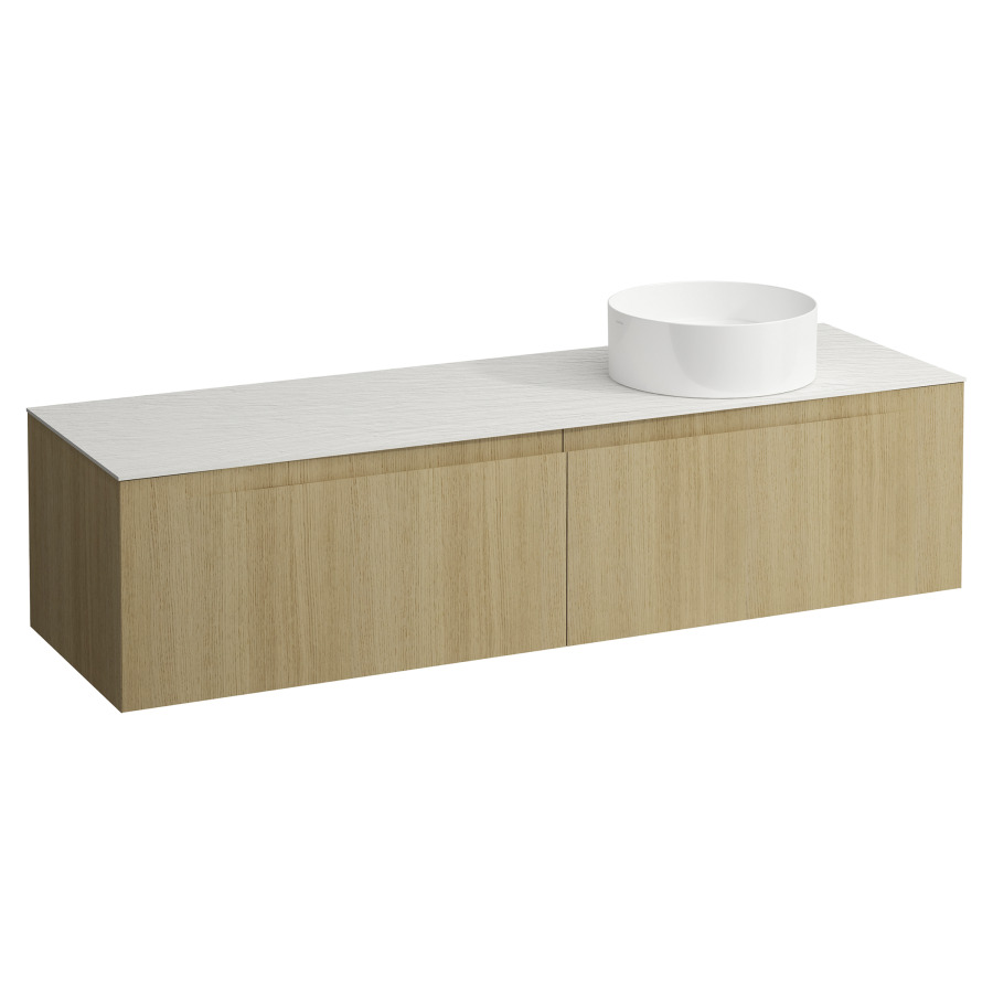 Élément inférieur  ARUN
160.5 x 39 x 50.5
élément de tiroir, 2&nbsp;tiroirs
Ardesia Bianca Top
découpe à droite
pour lavabo à poser