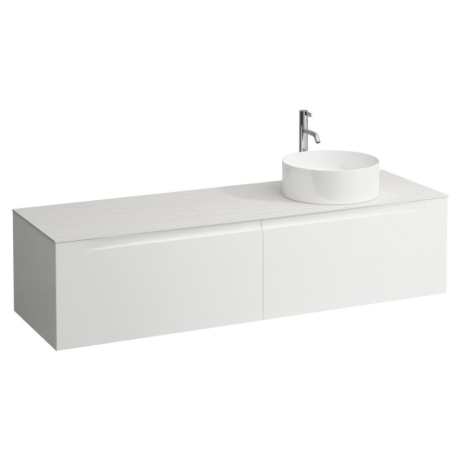 Élément inférieur  ARUN
160.5 x 39 x 50.5
élément de tiroir, 2&nbsp;tiroirs
Ardesia Bianca Top
découpe à droite
pour lavabo à poser