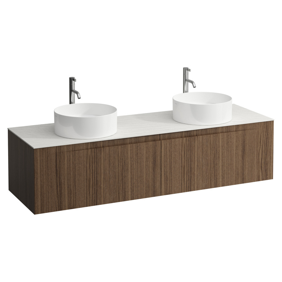 Élément inférieur  ARUN
160.5 x 39 x 50.5
élément de tiroir, 2&nbsp;tiroirs
Ardesia Bianca Top
2 découpes
pour lavabo à poser