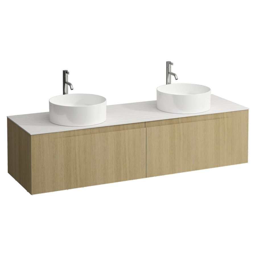 Élément inférieur  ARUN
160.5 x 39 x 50.5
élément de tiroir, 2&nbsp;tiroirs
Ardesia Bianca Top
2 découpes
pour lavabo à poser