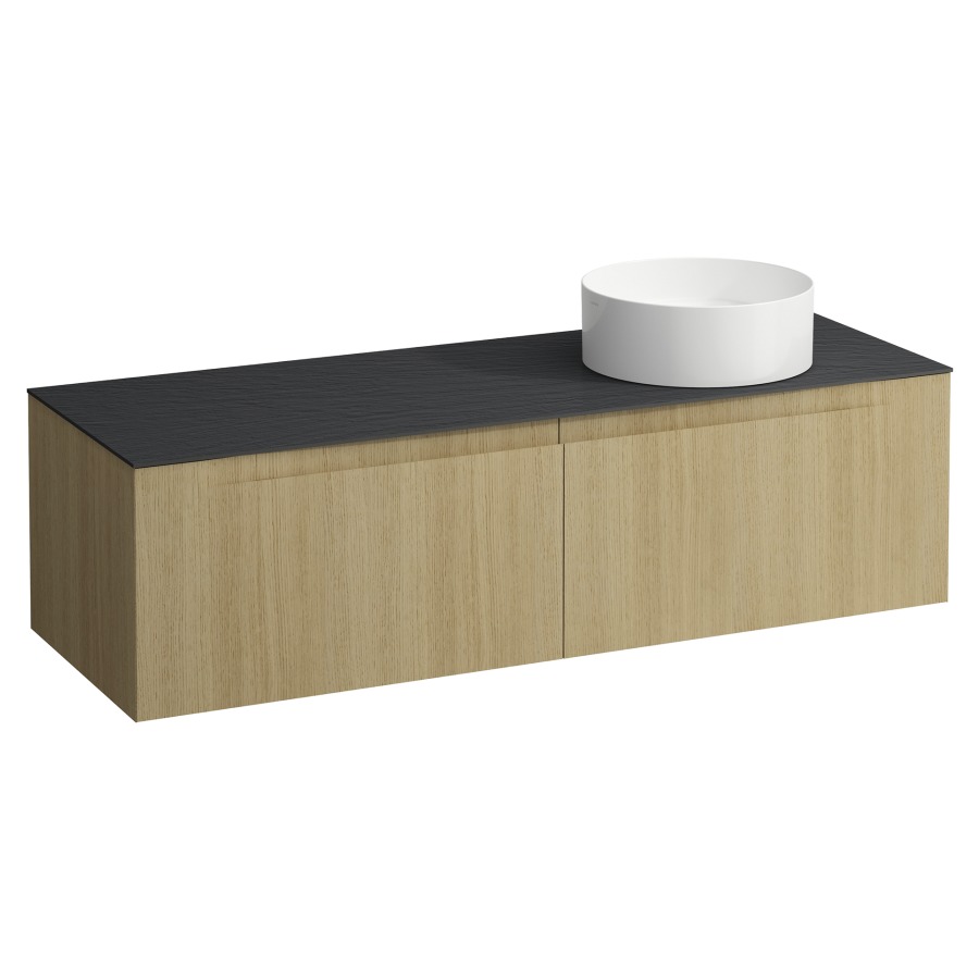 Élément inférieur  ARUN
140.5 x 39 x 50.5
élément de tiroir, 2&nbsp;tiroirs
Ardesia Nera Top
découpe à droite
pour lavabo à poser