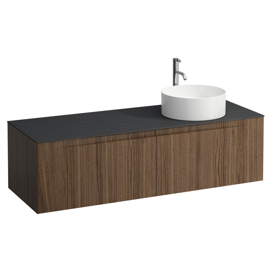 Élément inférieur  ARUN
140.5 x 39 x 50.5
élément de tiroir, 2&nbsp;tiroirs
Ardesia Nera Top
découpe à droite
pour lavabo à poser