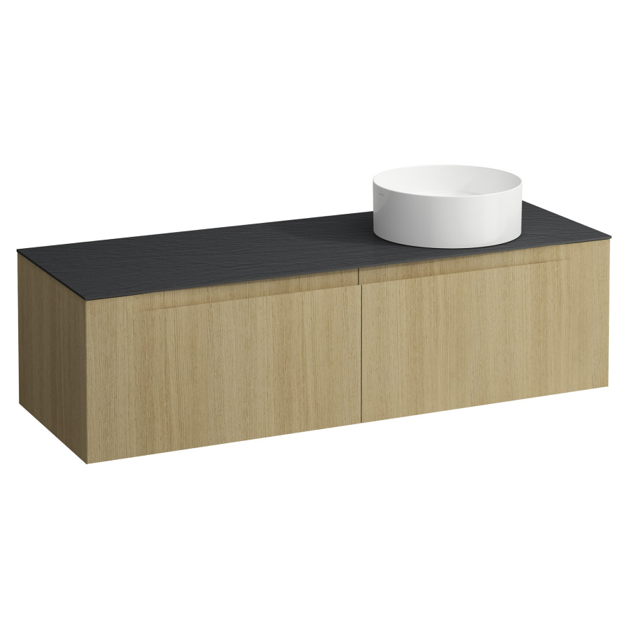 Élément inférieur  ARUN
140.5 x 39 x 50.5
élément de tiroir, 2&nbsp;tiroirs
Ardesia Nera Top
découpe à droite
pour lavabo à poser